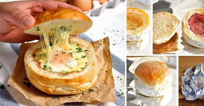 Warme Brötchen mit Ei, Käse und Schinken gefüllt - Leckere Rezepte Warme Brötchen mit Ei, Käse und Schinken gefüllt - Leckere Rezepte