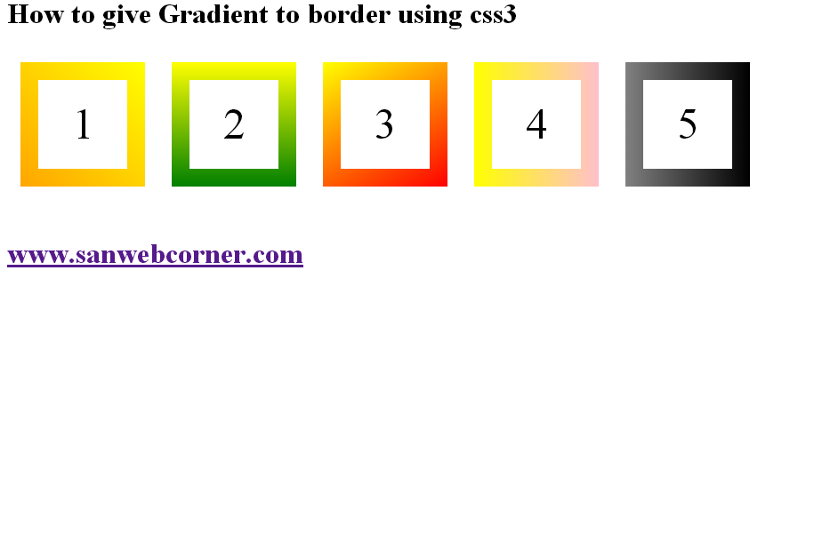 How to give Gradient to background border color using Css3