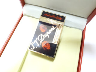 Korek Api Mewah S.T. Memorial Dupont C114 Black Gold Metal Bright Sound With Luxury Box