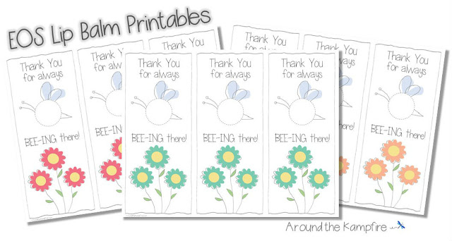 Always BEE-ing There EOS Lip Balm FREE Printable Thank You Tags