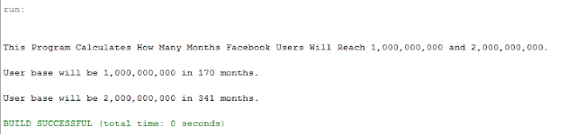 Facebook User Base Growth Calculator in Java