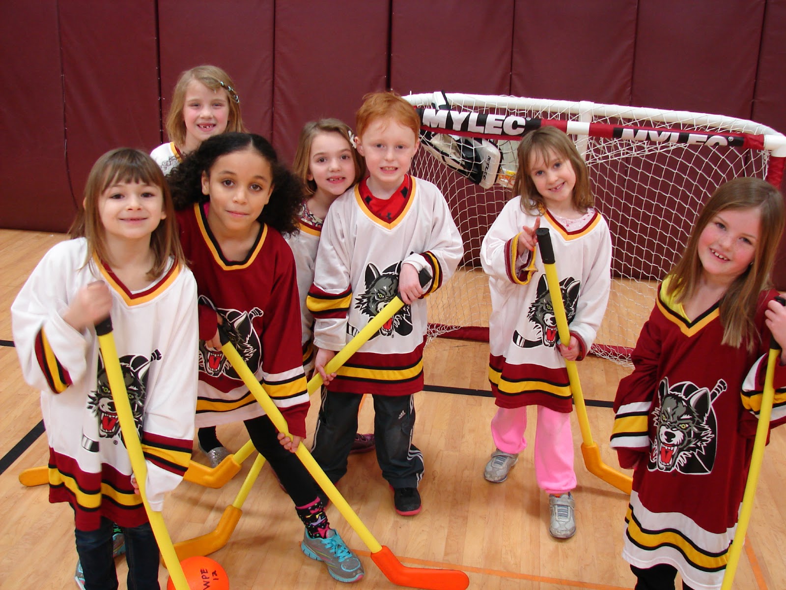 Westgate Elementary PE Chicago Wolves Floor Hockey!!