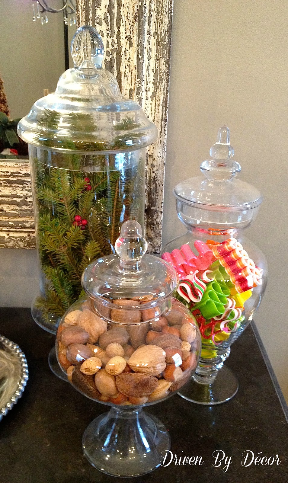  Holiday  Apothecary  Jars  Driven by Decor 