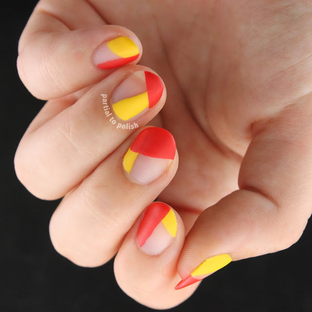 OPI Red and Yellow Negative Space Colour Blocks
