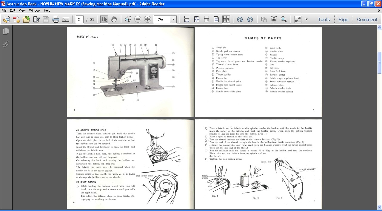 Sew, incidentally... Novum Model IX Sewing Machine Instruction Book