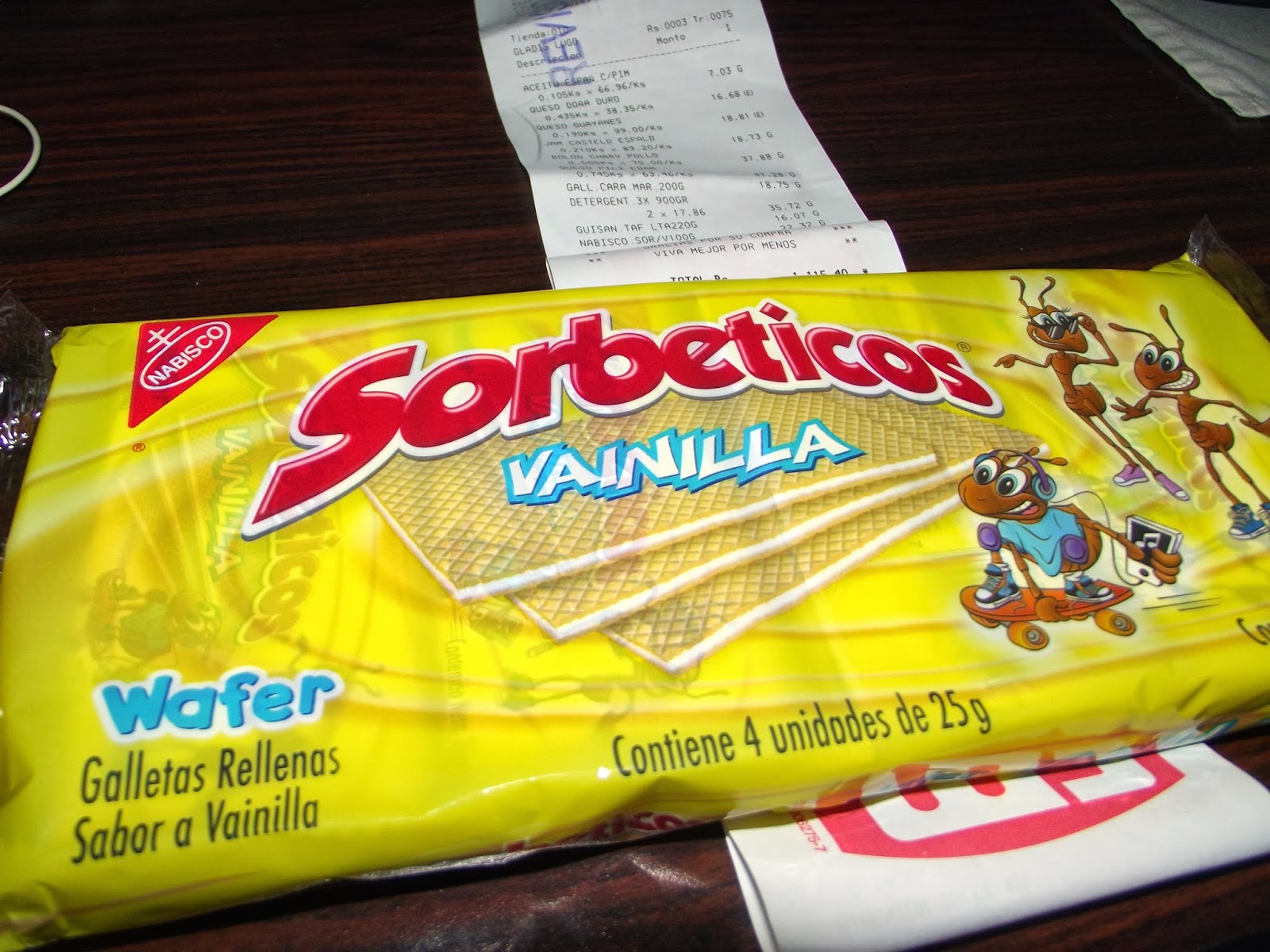 Sorbeticos Nabisco (Kraft Foods) 100g en 4 paquetes de 25g Hecho en