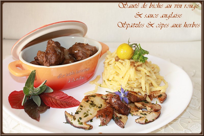 LA TABLE LORRAINE D'AMELIE: SAUTE DE BICHE AU VIN ROUGE ET SAUCE