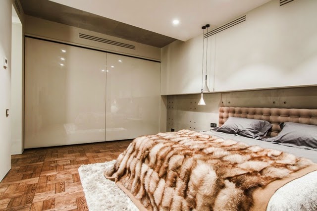 Modern two bedroom apartment with furniture in natural colors