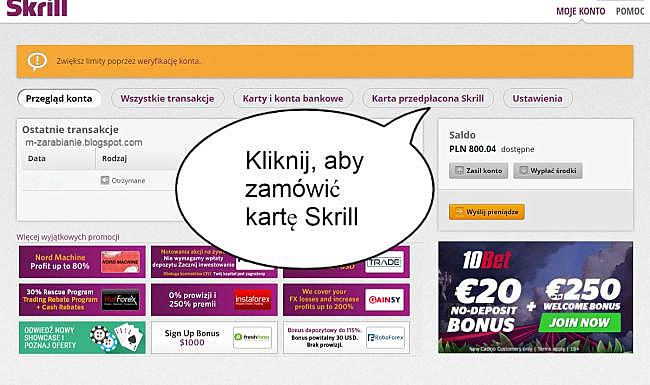 Jak zamówić kartę Skriil?