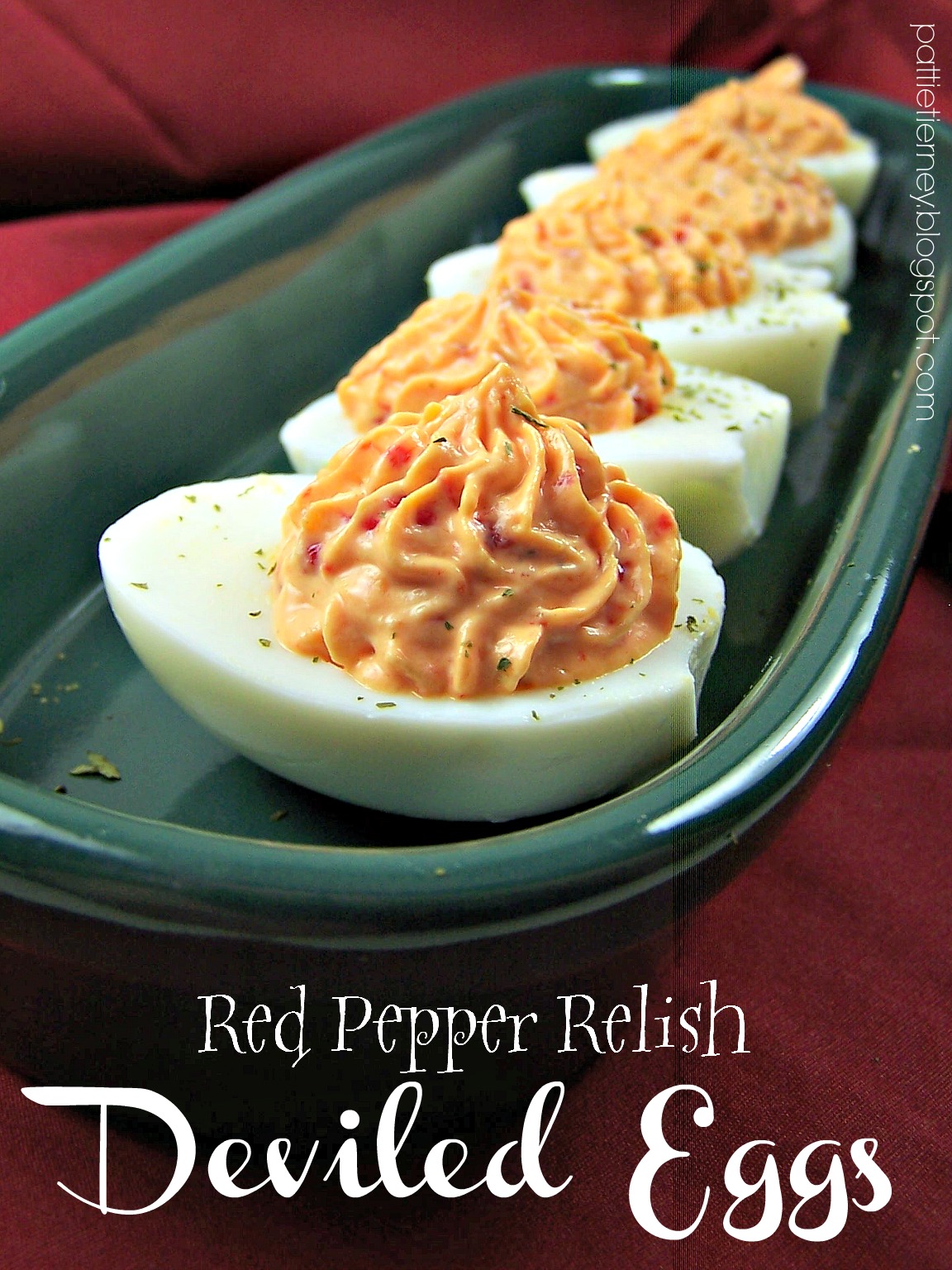 OllaPodrida Red Pepper Relish Deviled Eggs
