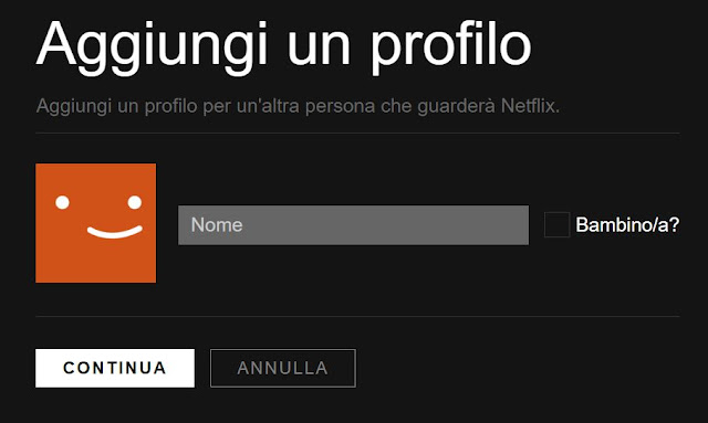 come creare nuovo profilo netflix