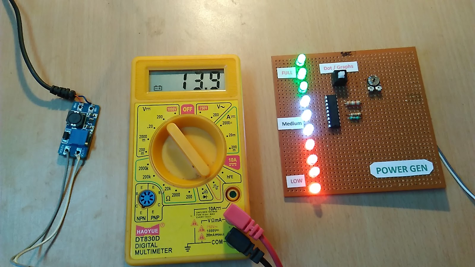 12v Battery Voltage Level Indicator and Checking using LM3915 IC