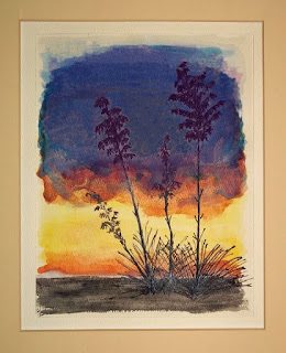 Yucca Before the Storm, watercolor sketch by Annake