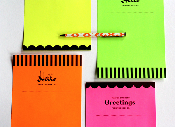How About Orange: DIY printable neon stationery set