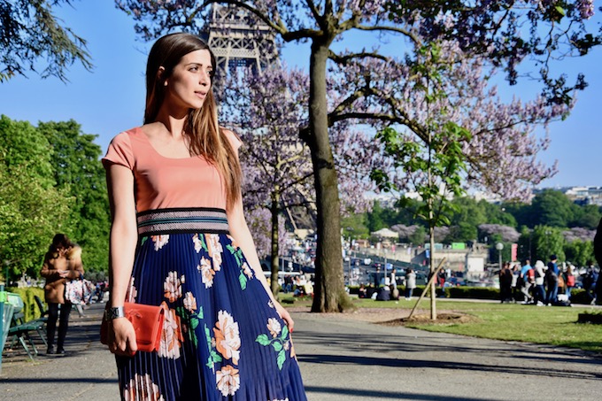 Parigi: un maxi-dress a fiori