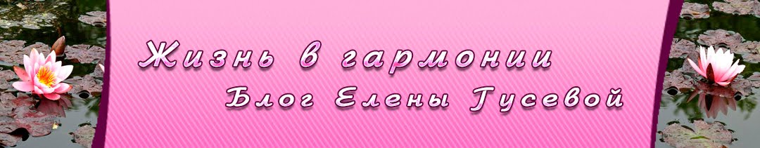 Жизнь в гармонии Блог Елены Гусевой