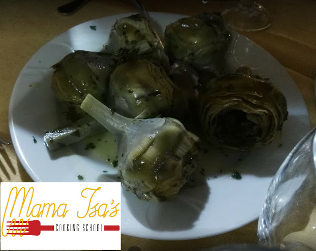 Filled Artichokes at Mama Isa's Cooking Classes Italy Venice