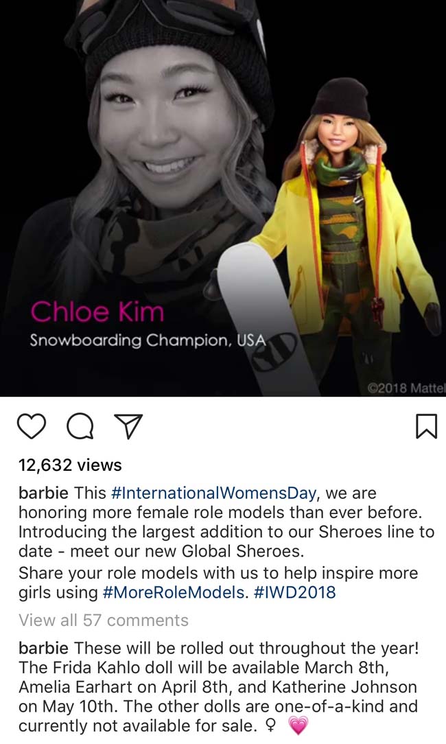 chloe kim barbie for sale