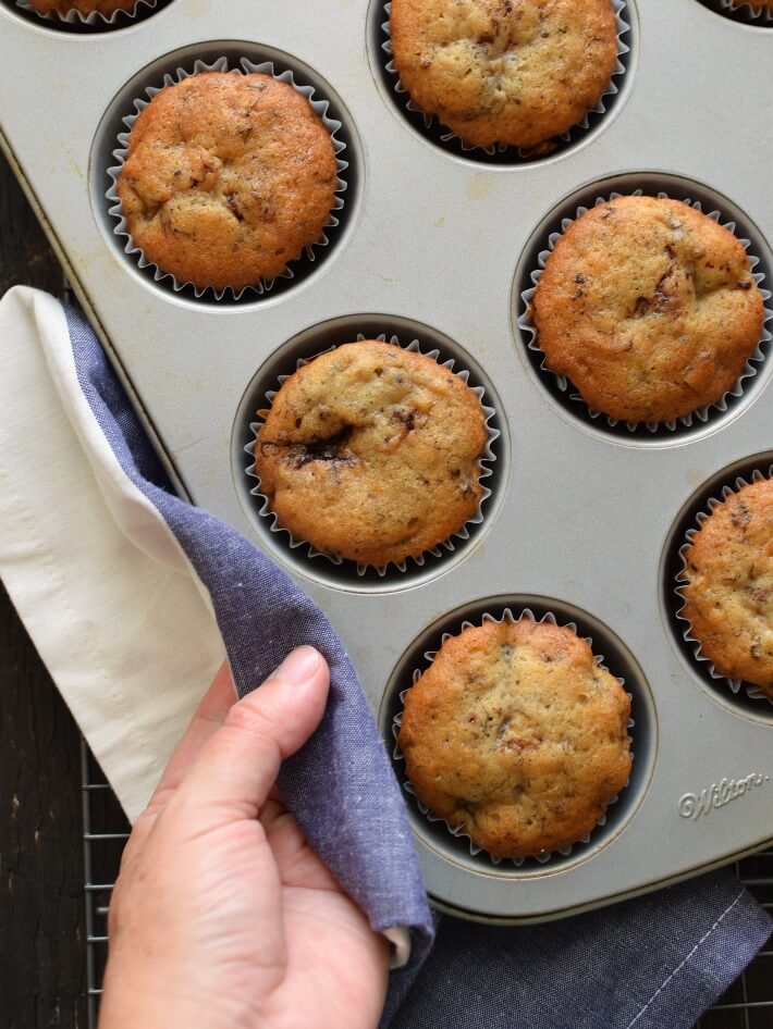 Cupcakes de banana (plátano) y nutella Bizcochos y Sancochos