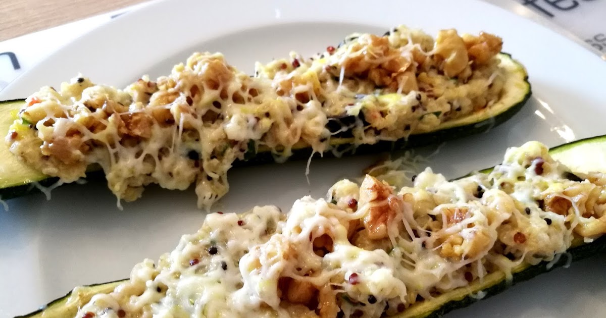 Gefüllte Zucchini mit Walnüssen und Ziegenkäse