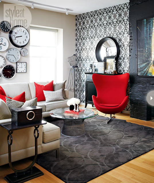 Achados de Decoração Achados de Decoração, blog de decoração, decoração vermelho e preto, decoração de apartamento pequeno