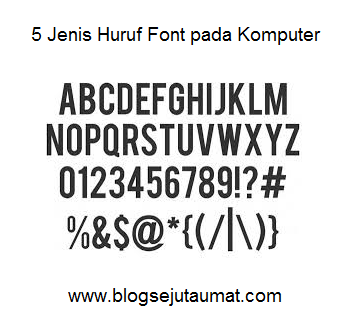 5 Jenis Huruf Font pada Komputer