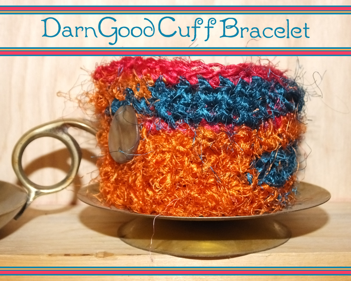 Darn Good Cuff Bracelet- a bracelet made with recycled sari silk yarn
