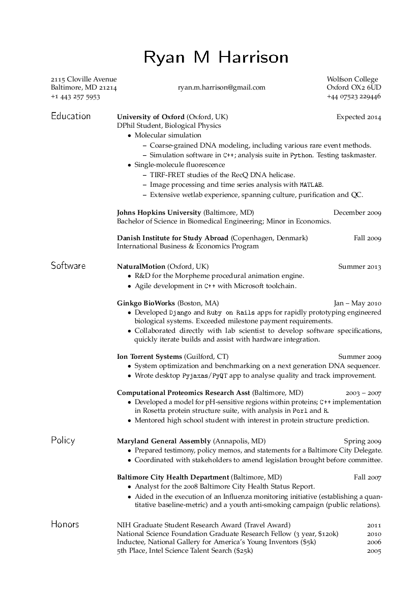 Latex cover letter example