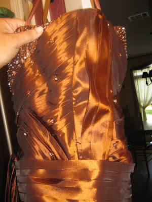 Copper Taffeta Prom Dress www.sewplus.blogspot.com
