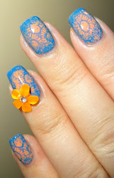 orange nail 3d bright flower decorations wendy delights