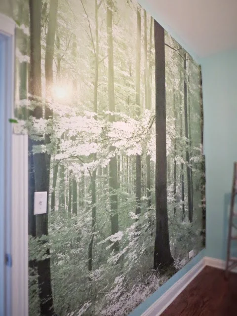 view other direction of forest wall mural