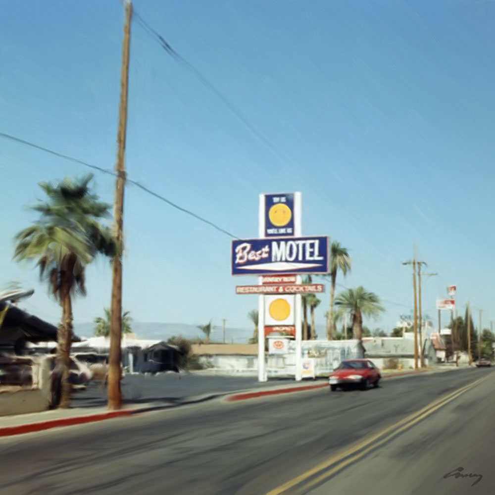 on the edge B is for Best Motel, Needles, CA