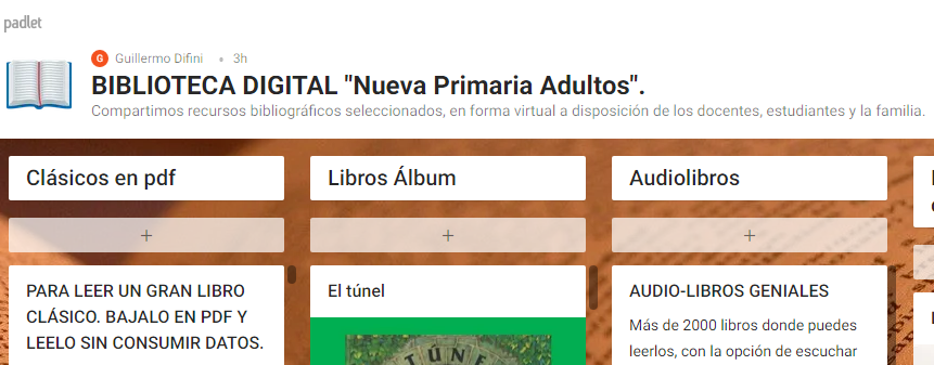 Muro Virtual BIBLIOTECA DIGITAL Nueva Primaria Adultos