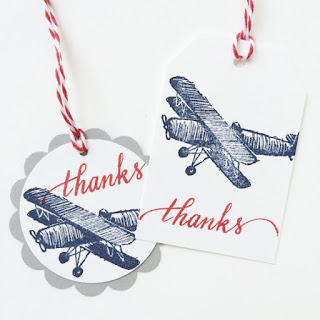Airplane Party Thanks Gift Tags