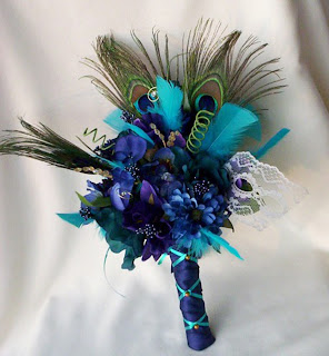 peacock wedding bouquet