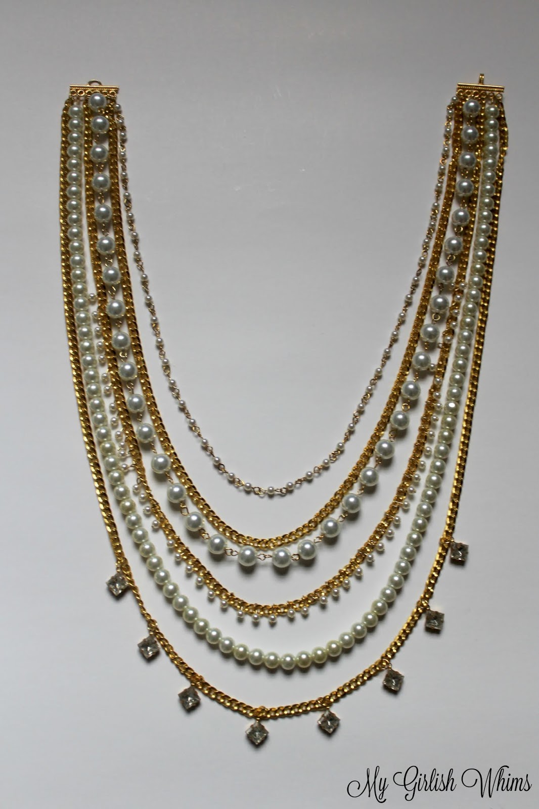 Gold Pearl and Chain Knock-Off DIY Necklace - My Girlish Whims