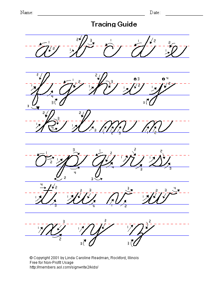 Cursive Handwriting Worksheet Hand Writing