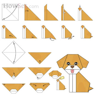 membuat anjing menggunakan kertas origami