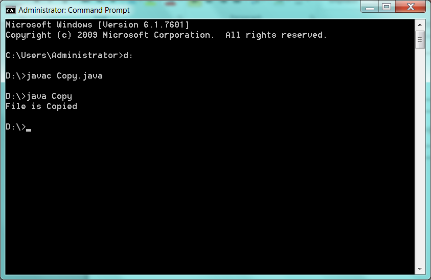 Develop a program to copy characters from one file to another.