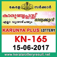 Karunya Plus Lottery KN-165 Results 15-6-2017