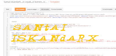 santai, Santai iskandarX, new, HTML Editor, Blogger.com