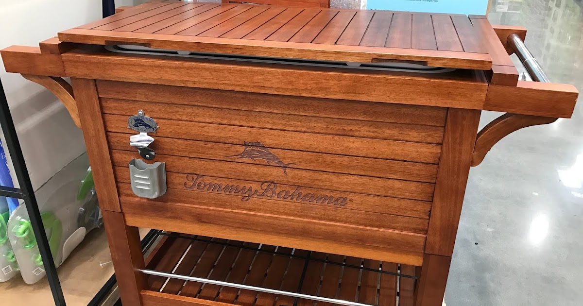 Tommy Bahama 100qt Wood Rolling Cooler | Costco Weekender