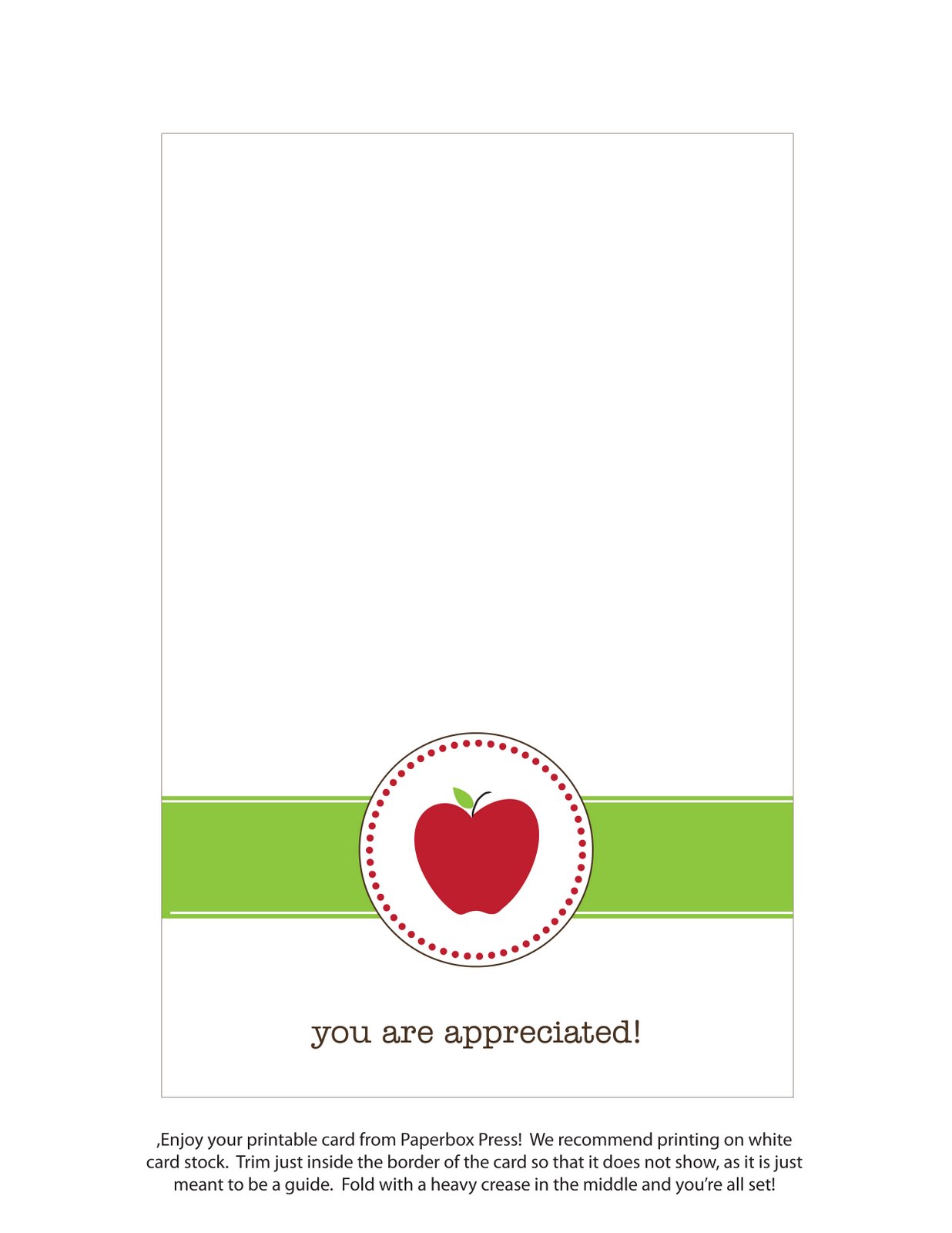 teacher appreciation card by Paperbox Press Parties