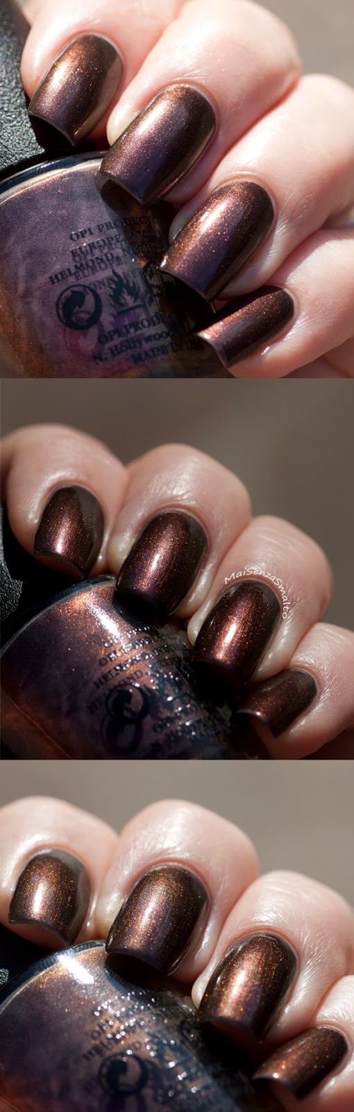 OPI Muir Muir on the wall color shift (3 pics)