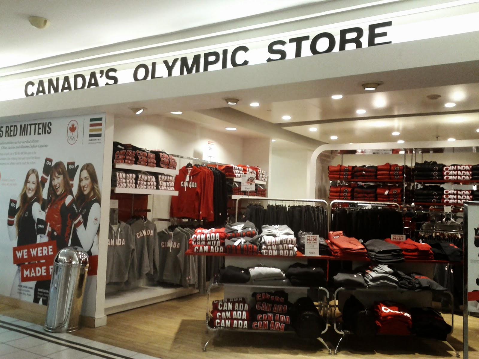 Toronto things Team Canada Olympic Mittens at Hudson Bay, Yonge and Queen