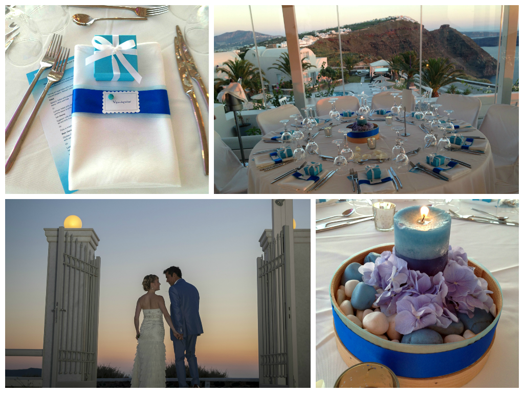 American - Russian love finds happy end with an elegant wedding in Santorini