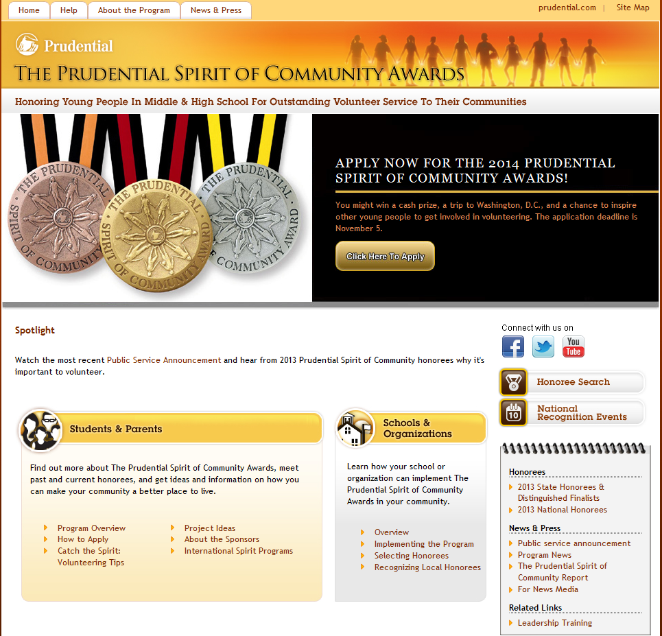 Viking Update Apply for a 2014 Prudential Spirit of Community Award