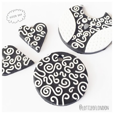 New Filigree Polymer Clay Makes - Round Pendant, Owl Brooch and Hearts by Lottie of London