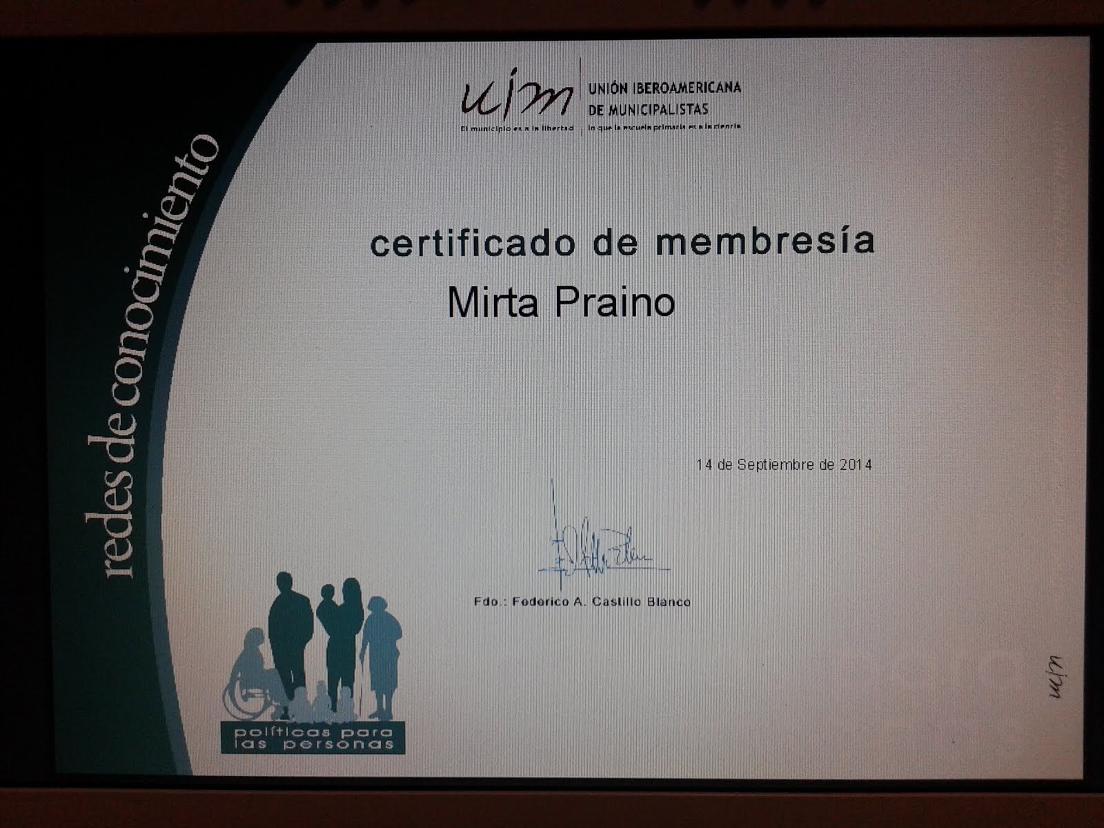 Certificado de Membresia