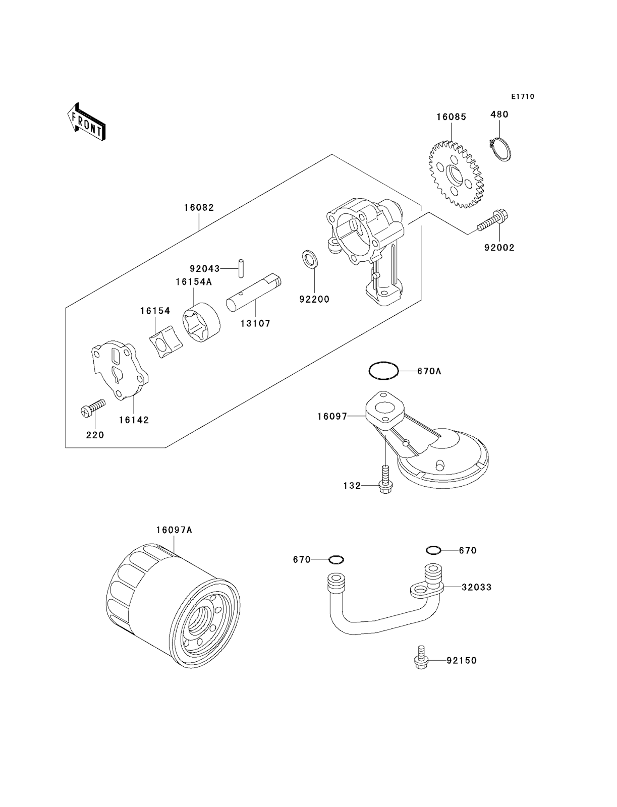 Kawasaki ER5 Part Diagrams Oil Pump